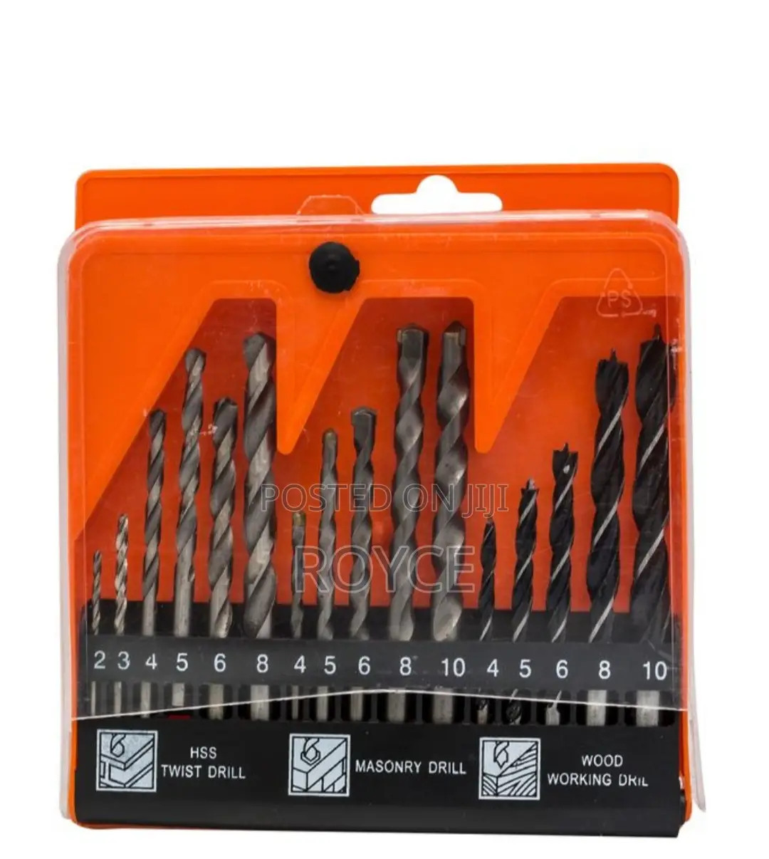 16pcs Twist, Masonry Wood Work Drill Bits