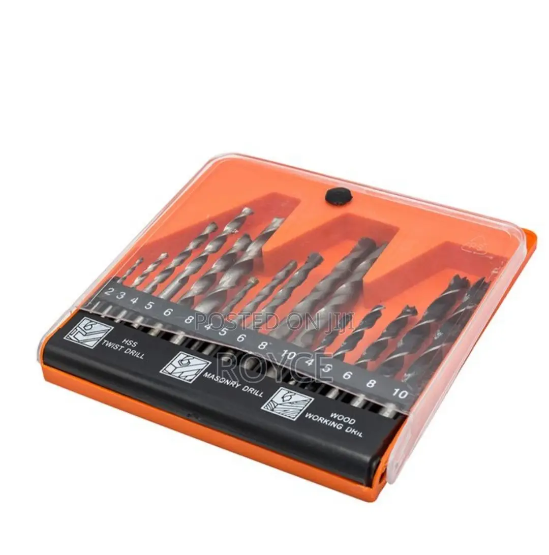 16pcs Twist, Masonry Wood Work Drill Bits