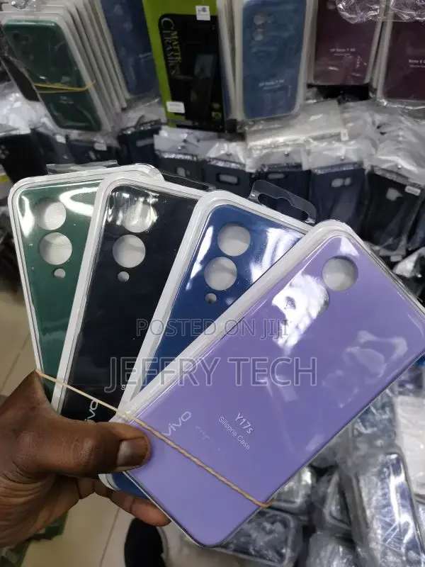 Silicone Back Case for Vivo Y17s - Green/Black
