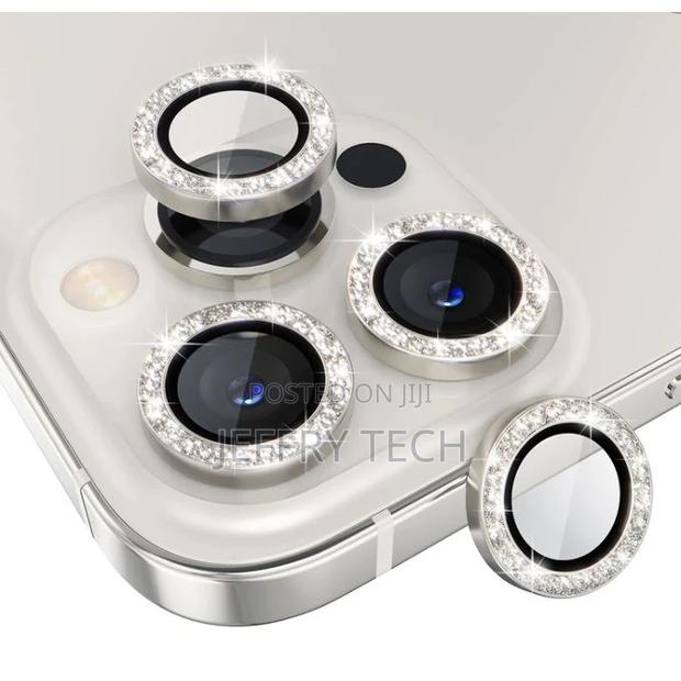 Shiny Camera Lens Protectors / iPhone 14 Pro - Metal - Silve - main view