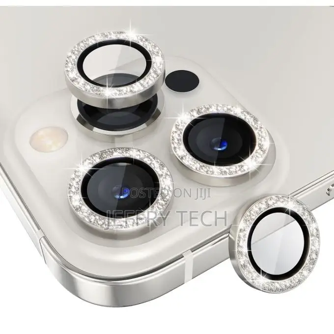 Shiny Camera Lens Protectors / iPhone 14 Pro - Metal - Silve