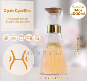 *Ribbed Glass Carafe