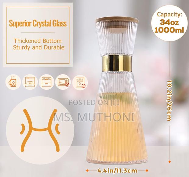 *Ribbed Glass Carafe - main view
