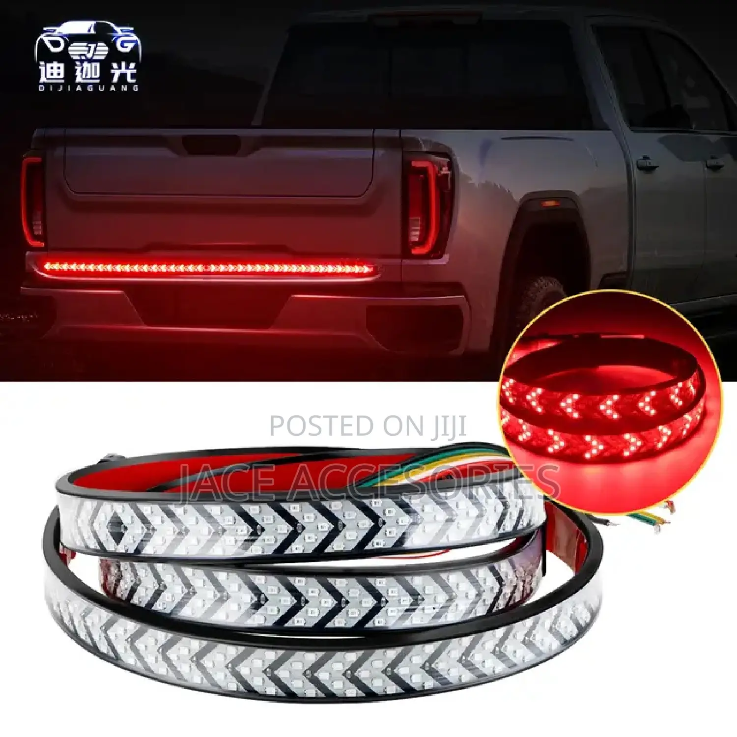 Rear Wing Tailgate Light Bar Sequential DRL