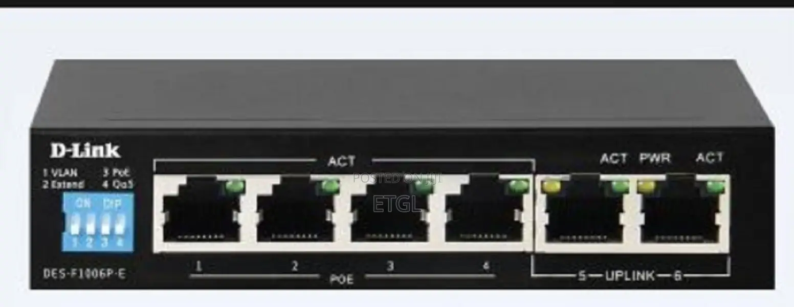 6-Port 10/100base-T Unmanaged Long Range 250m Poe+ Surveilla