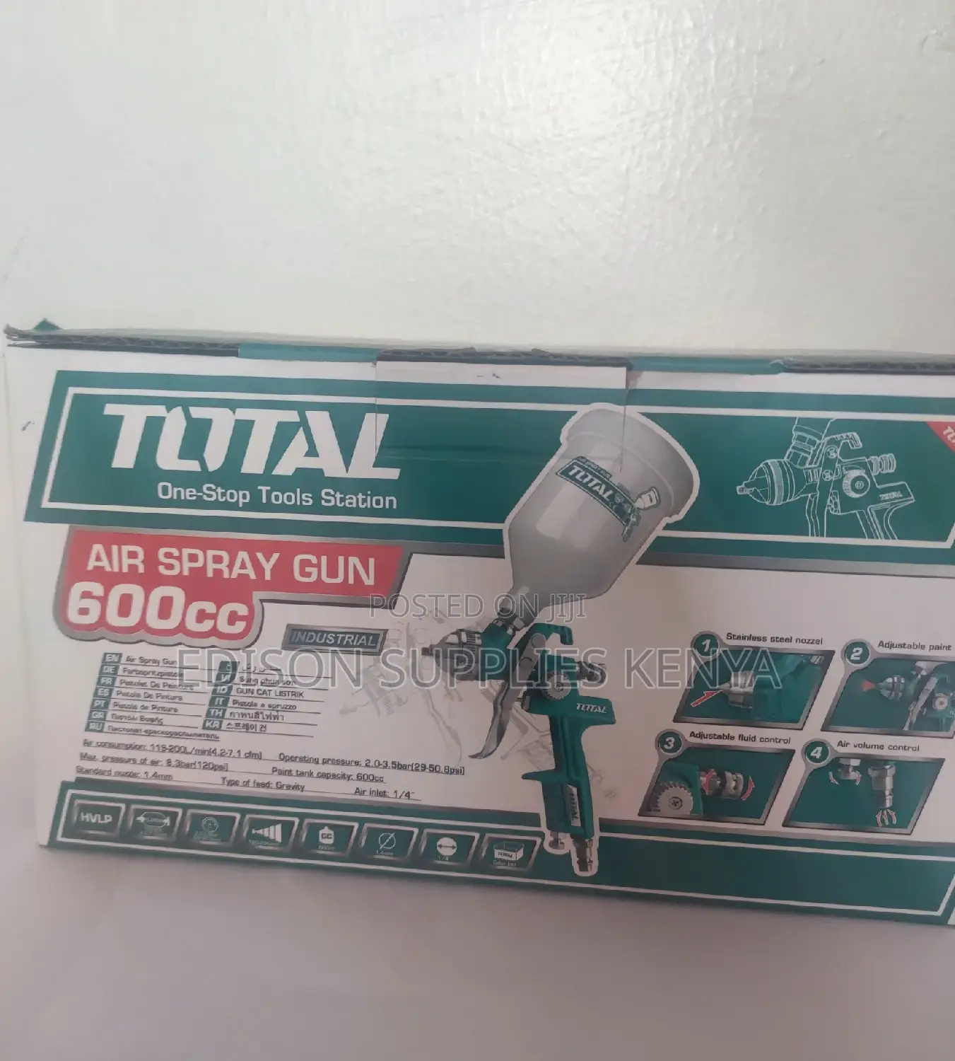 Total Air Spray Gun 600cc Car Paint Spray Guns Heavy Duty