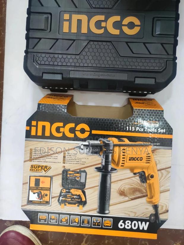 Ingco 115pcs Tools Set 680W Drill Tools Set Wrenches Pliers - thumbnail 4