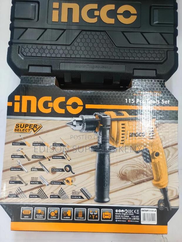 Ingco 115pcs Tools Set 680W Drill Tools Set Wrenches Pliers - thumbnail 3