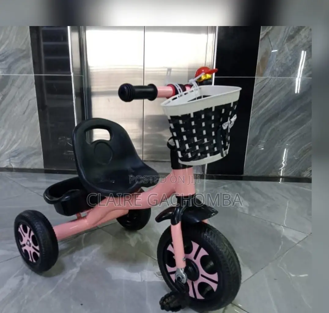 Peach Kids Tricycle With Basket