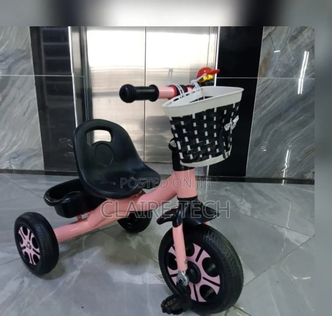 Peach Kids Tricycle With Basket