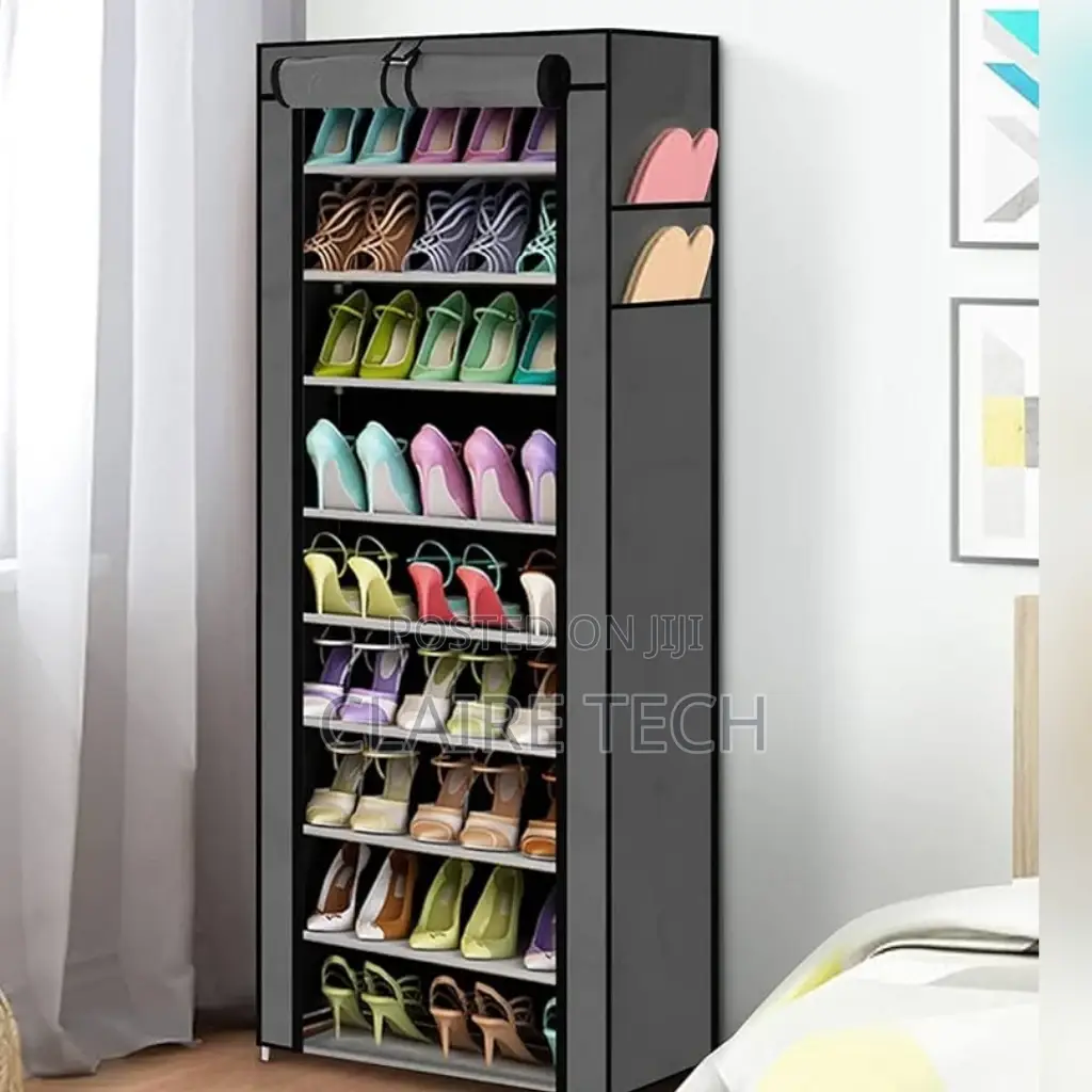 Portable Standing Shoe Rack With Cover