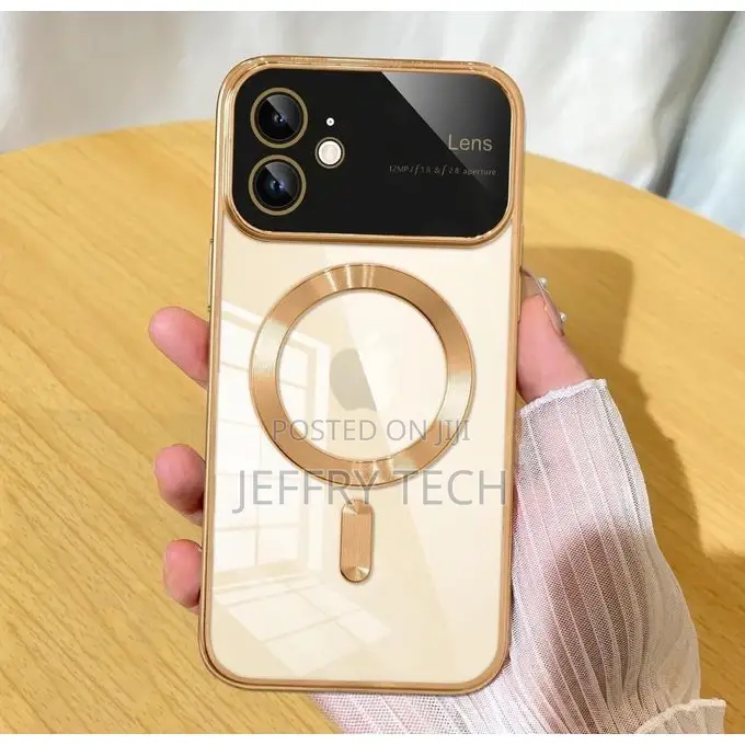 Case for iPhone 11 Magsafe Camera Lens Shockproof Gold Edge
