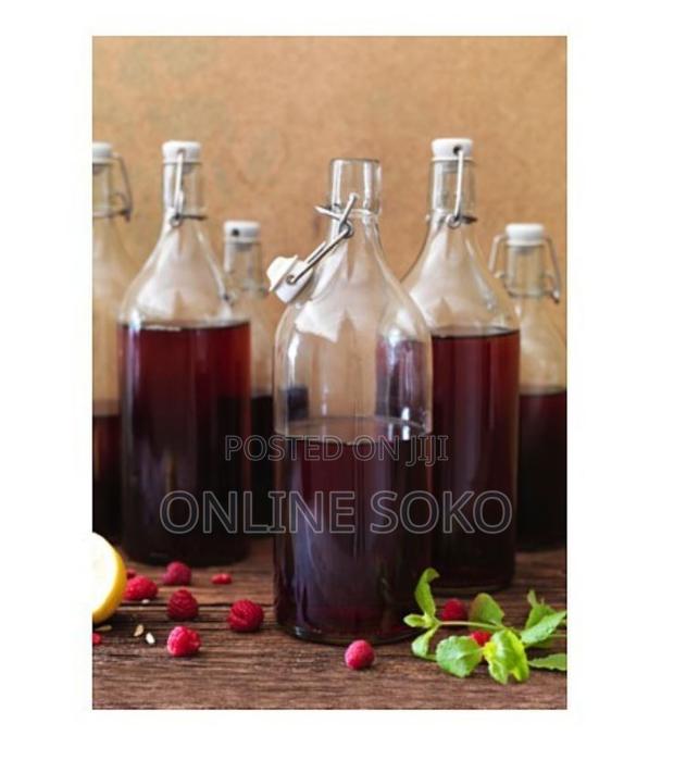 Beverage Glass Bottle With Flip Clip Swing Lock Top - thumbnail 6