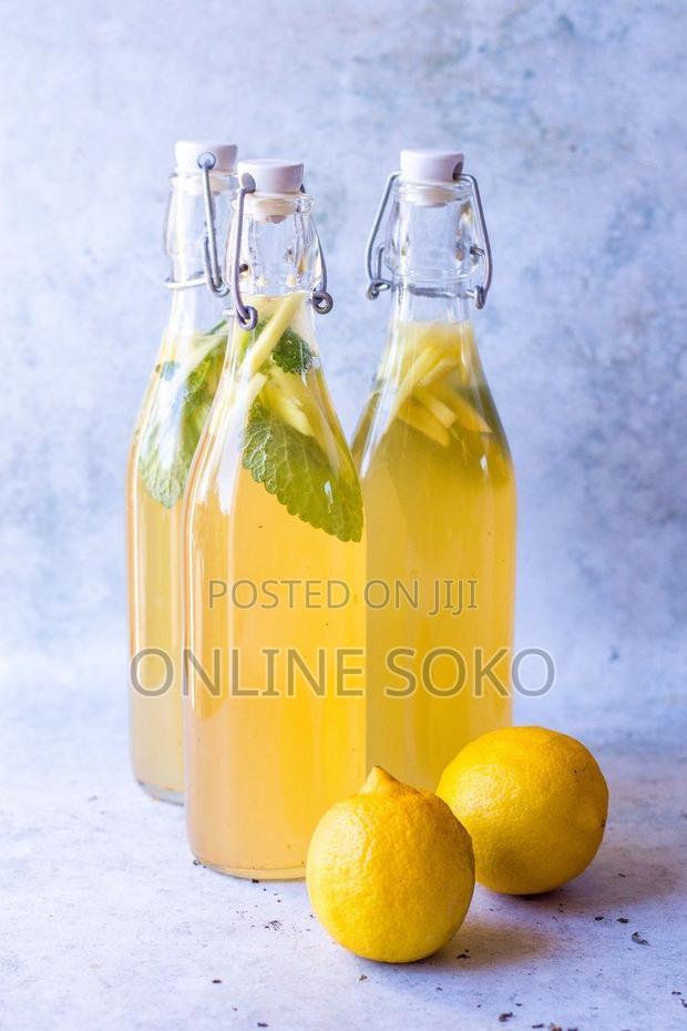 Beverage Glass Bottle With Flip Clip Swing Lock Top - thumbnail 5