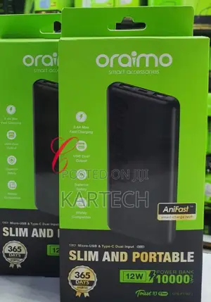 Oraimo Power Bank Toast 10 Flash 10,000mah P118D