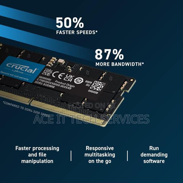Crucial RAM 32gb Ddr5 4800mhz Cl40 Laptop Memory Ct32g48c40s