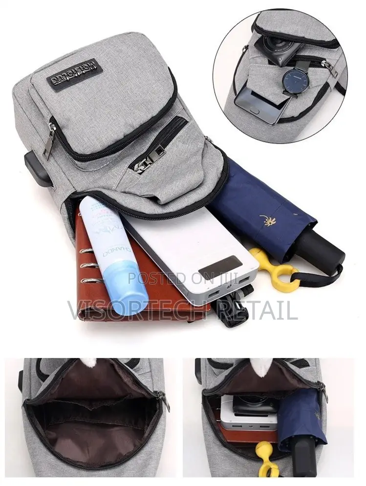 Chest Bag With External Usb Port.