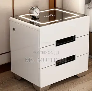 Bedside Table With Lighting Wireless Charging System
