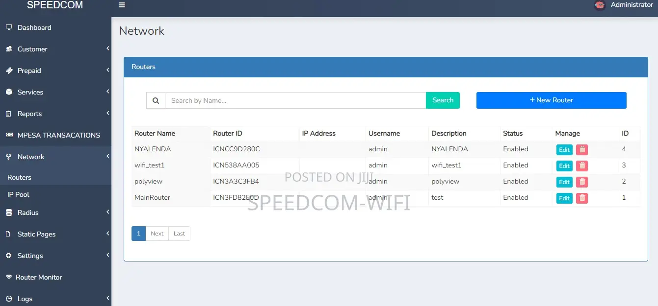 Iinternet Service Providers (ISP) Billing Management System