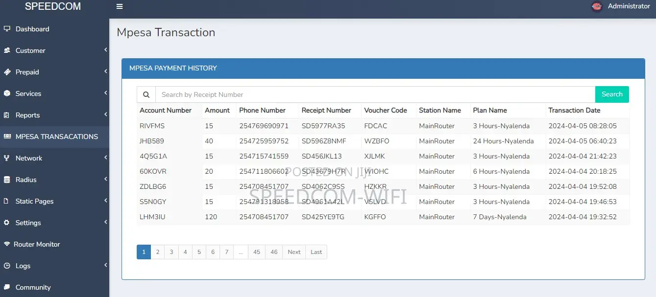 Iinternet Service Providers (ISP) Billing Management System