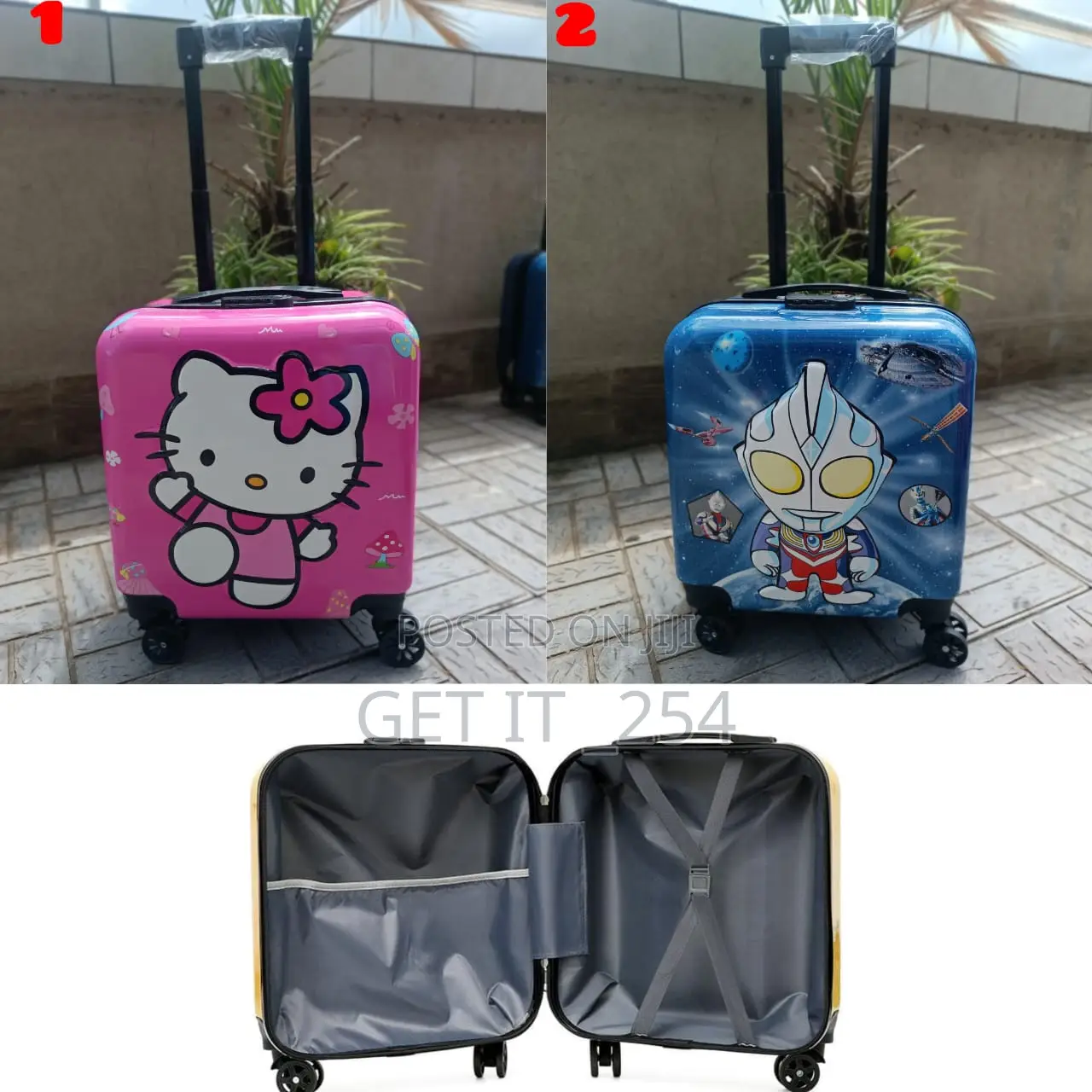 *Cartoon Themed Fibre Suitcase*
Zipper Closure Frame.