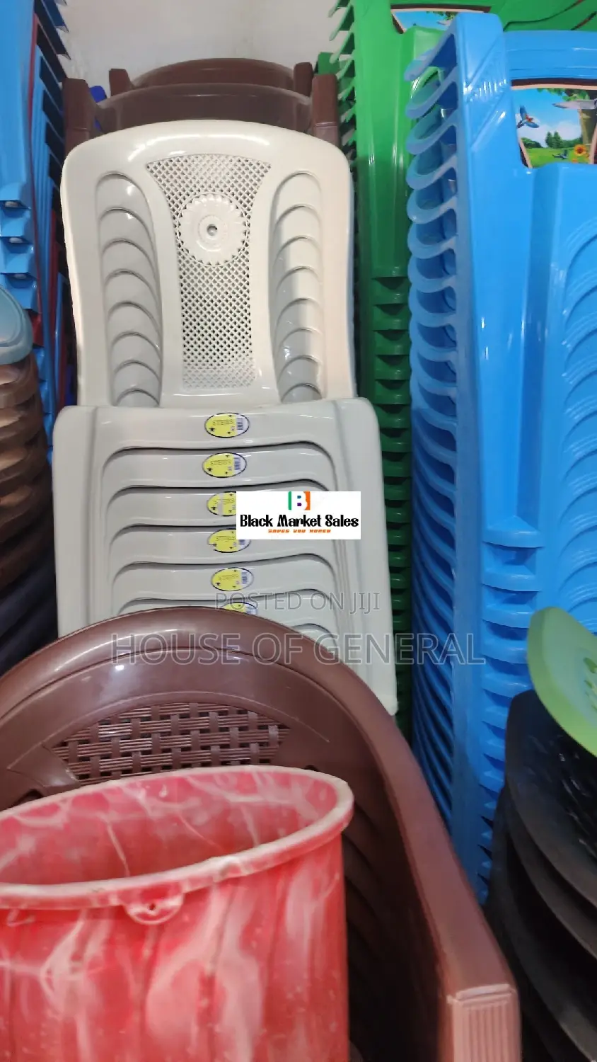White Armless Plastic Chairs