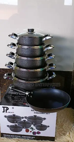 JP 10PCS Pot Aluminum Cookware Set Non-Stick