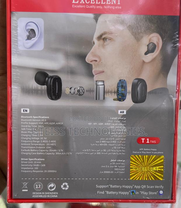 Excellent T1 Waterproof Wireless Pods - thumbnail 2