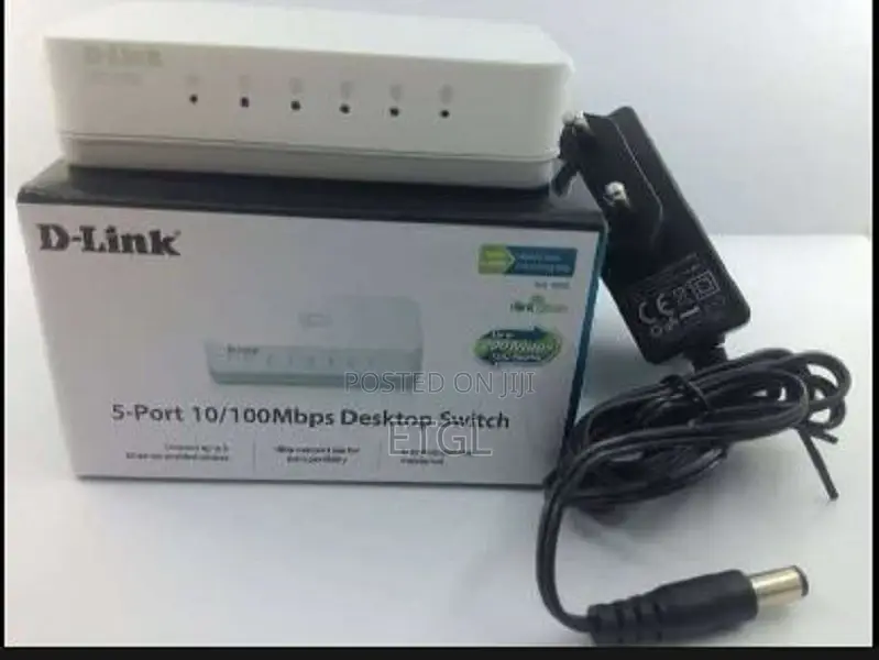 5 Port 10/100base-t Unmanged Switch (Plastic Casing) UK Plug