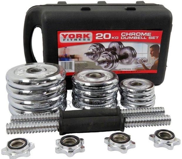 20kg Chrome Dumbell Set - main view