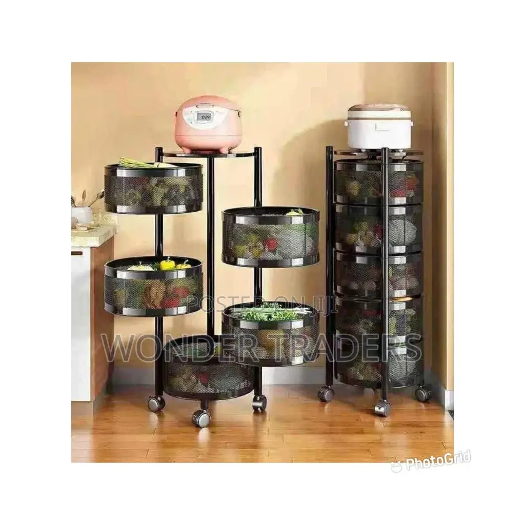 Round Fruit/Kitchen Storage Rack With Wheels*
*5 Tier