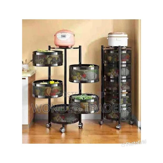 Round Fruit/Kitchen Storage Rack With Wheels*
*5 Tier