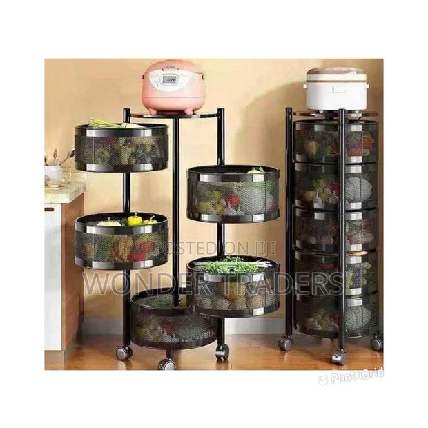 5 Tier Fruits/Vegetable Kitchen Storage Rack With Wheels - main view