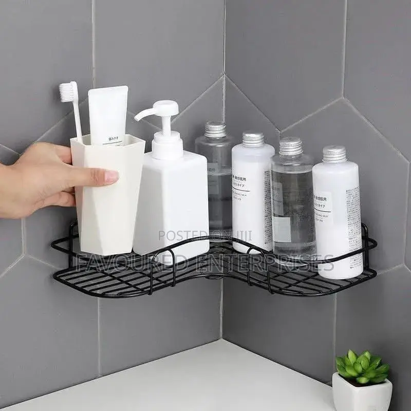 Metallic Corner Shelf Bathroom Organizer