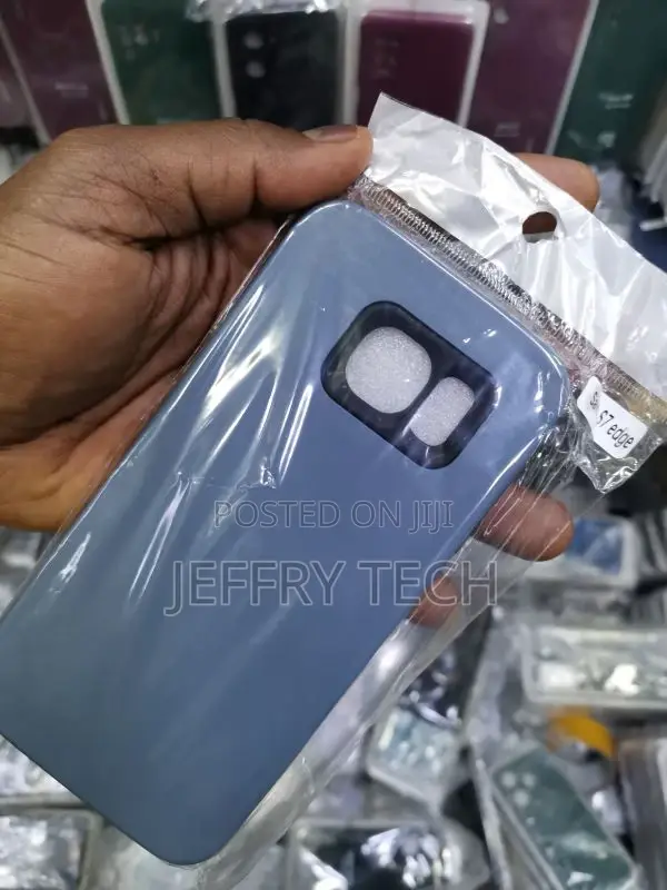 Hard Silicone Back Cover for Samsung S7 Edge - Blue