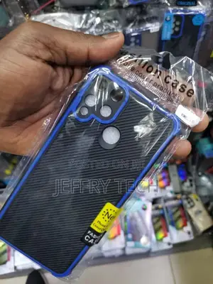 OPPO Realme C15 Carbon Fiber Texture Shockproof TPU Case(Bla