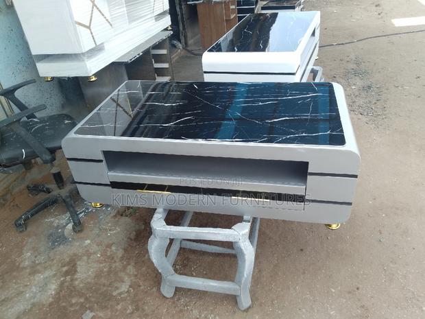 Coffee Table Gray With Marble Top. - main view
