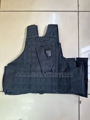 Black Tactical Adjustable Body Armour Military Vest