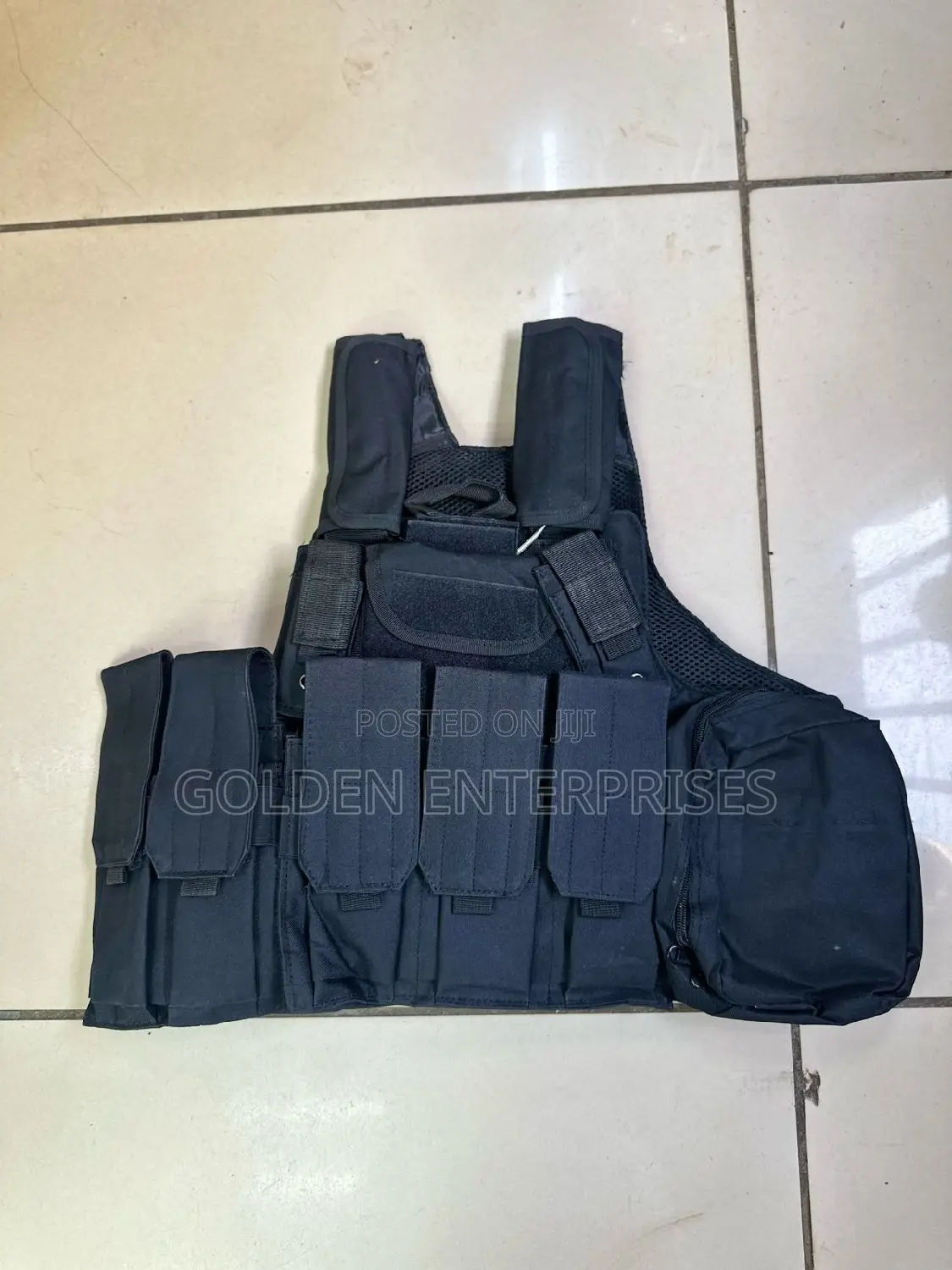 Black Tactical Adjustable Body Armour Military Vest