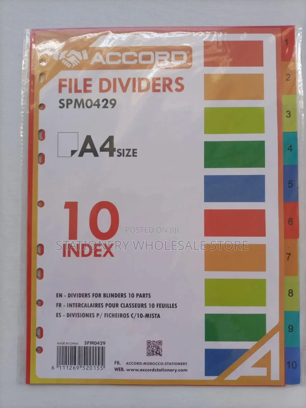 Accord A4 PVC File Dividers