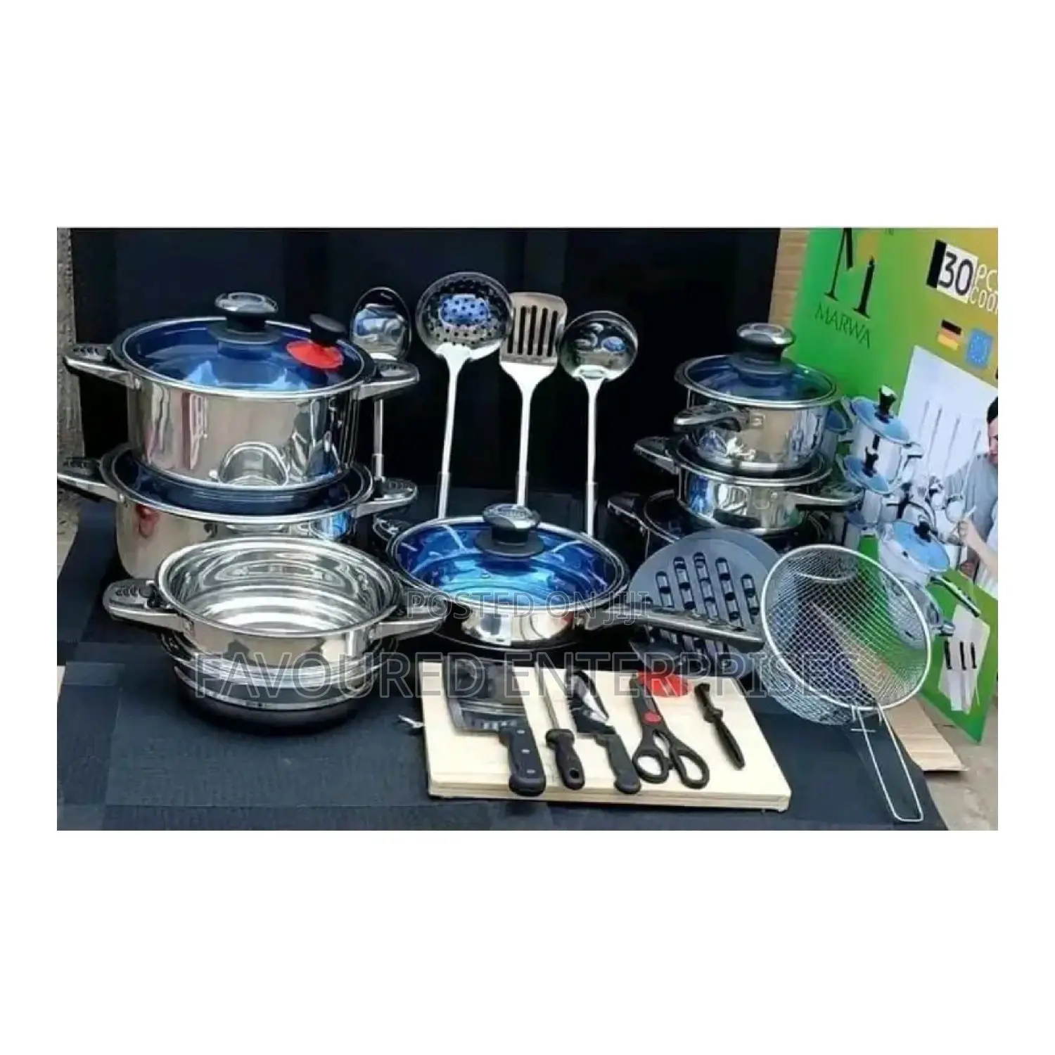 Marwa Heavy Duty German 30 PCS Cooking Pot Set/