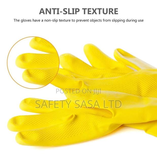 Heavy Duty Washable Rubber Gloves With Inner Lining - thumbnail 3
