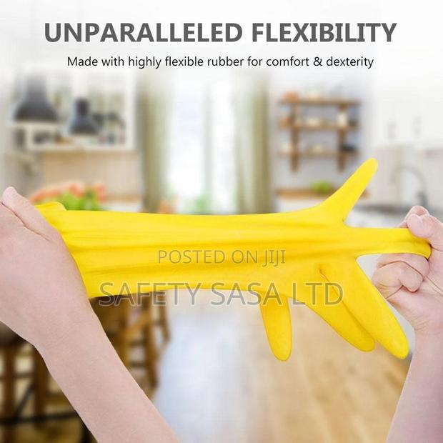 Heavy Duty Washable Rubber Gloves With Inner Lining - thumbnail 4