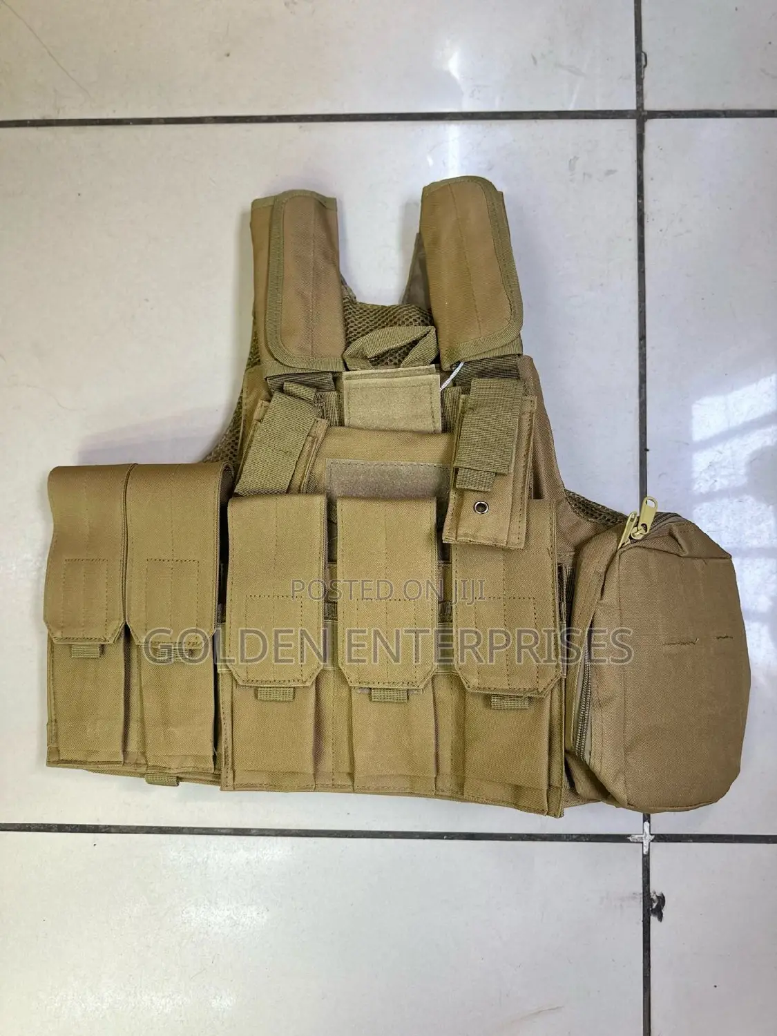 Beige Tactical Adjustable Body Armour Military Vest