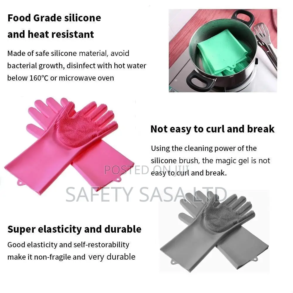 Silicone Dish Washing Cleaning Pet Grooming Hand Gloves