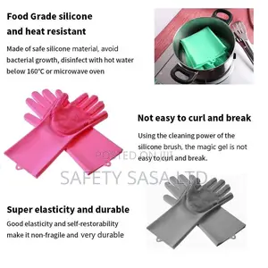 Silicone Dish Washing Cleaning Pet Grooming Hand Gloves