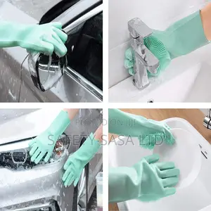 Silicone Dish Washing Cleaning Pet Grooming Hand Gloves