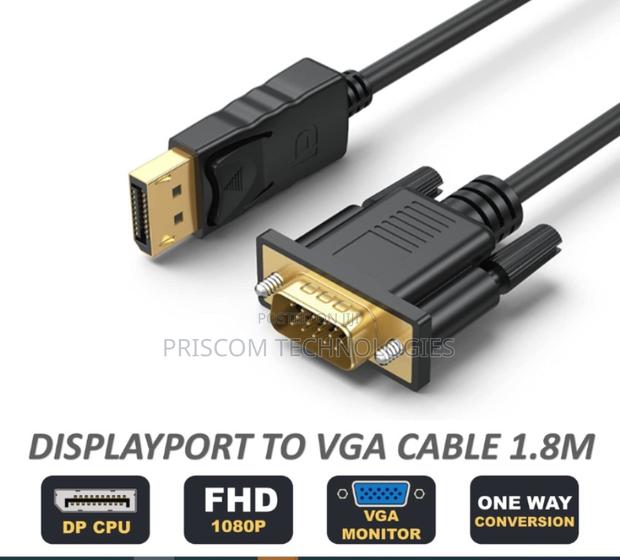 Displayport to VGA Cable 1.8m DP to VGA Adapter Converter