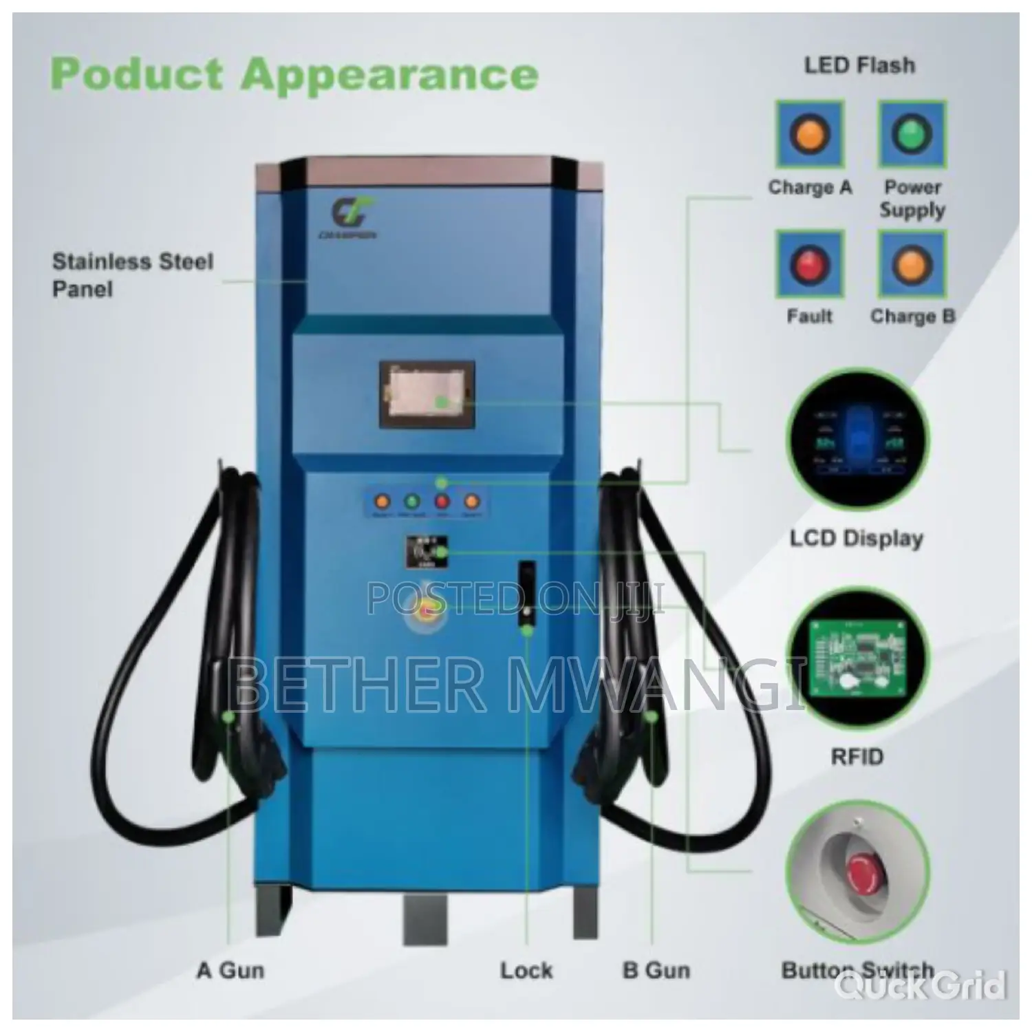 180kw DC Fast Electric Car Charging Station.