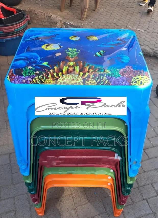 Square Printed Plastic Tables. - main view